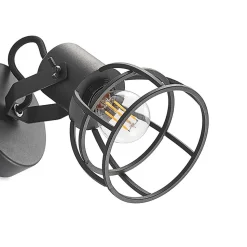 Lindby Flintos kooi-spot, 1-lamp, zwart