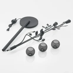 Lindby Florentine vloerlamp Kanye, 160 cm, zwart, 3-lamps.