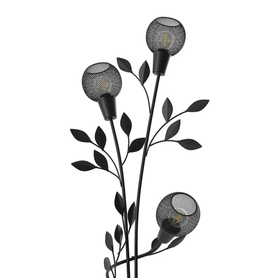 Lindby Florentine vloerlamp Kanye, 160 cm, zwart, 3-lamps.