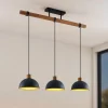 Lindby Flurin hanglamp, 3-lamps, 107cm, zwart, metaal