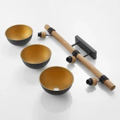 Lindby Flurin hanglamp, 3-lamps, 107cm, zwart, metaal