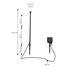 Lindby Freydis LED lamp op zonne-energie, zwart, aluminium, 2.000 K