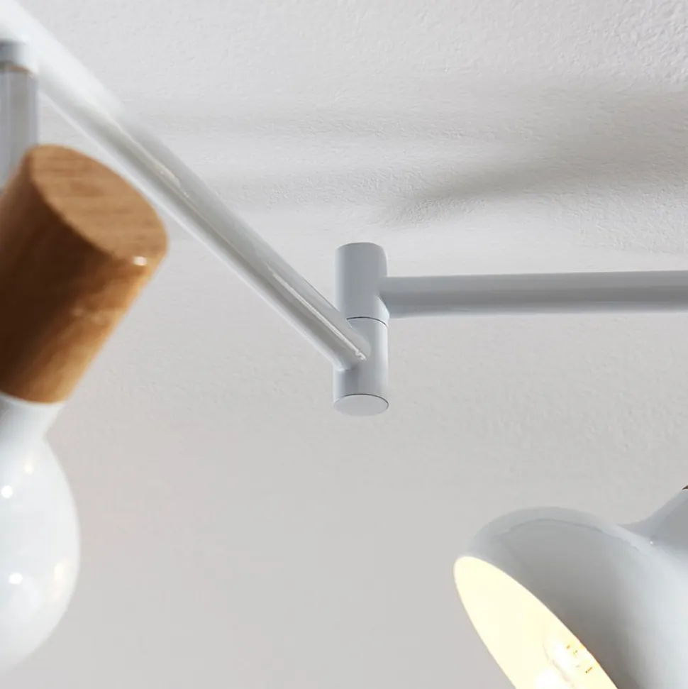 Lindby Fridolin plafondspot, 160cm, 6-lamps, wit, metaal