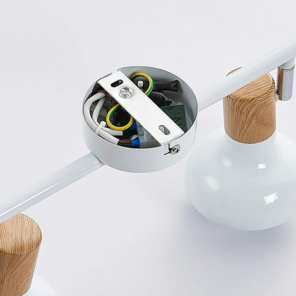 Lindby Fridolin plafondspot, 160cm, 6-lamps, wit, metaal