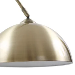 Lindby gebogen vloerlamp Lennar, antiek messing, metaal, 183cm