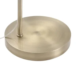 Lindby gebogen vloerlamp Lennar, antiek messing, metaal, 183cm