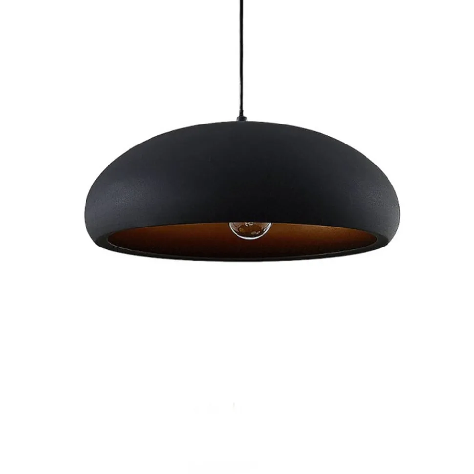 Lindby Gerwina hanglamp, zwart/goud, metaal, 40 cm, E27