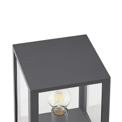 Lindby Giavanna sokkellamp, 29 cm, antraciet, IP44, E27