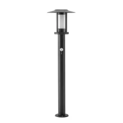 Lindby Gregory LED tuinpadverlichting, 76cm, sensor, donkergrijs, IP44