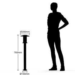 Lindby Gregory LED tuinpadverlichting, 76cm, sensor, donkergrijs, IP44