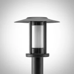 Lindby Gregory LED tuinpadverlichting, 76cm, sensor, donkergrijs, IP44