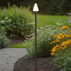 Lindby grondspies lamp Selinda, zwart, hoogte 100 cm