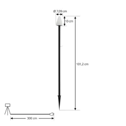 Lindby grondspies lamp Selinda, zwart, hoogte 100 cm