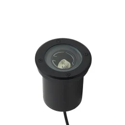 Lindby grondspot inbouwlamp Cliff, Ø 13 cm, rond, zwart