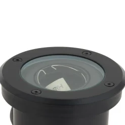 Lindby grondspot inbouwlamp Cliff, Ø 13 cm, rond, zwart
