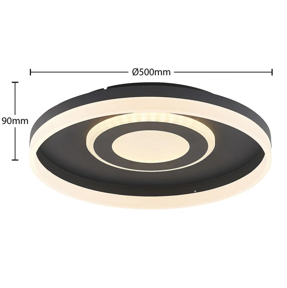 Lindby Gulda LED plafondlamp, RBGW, zwart