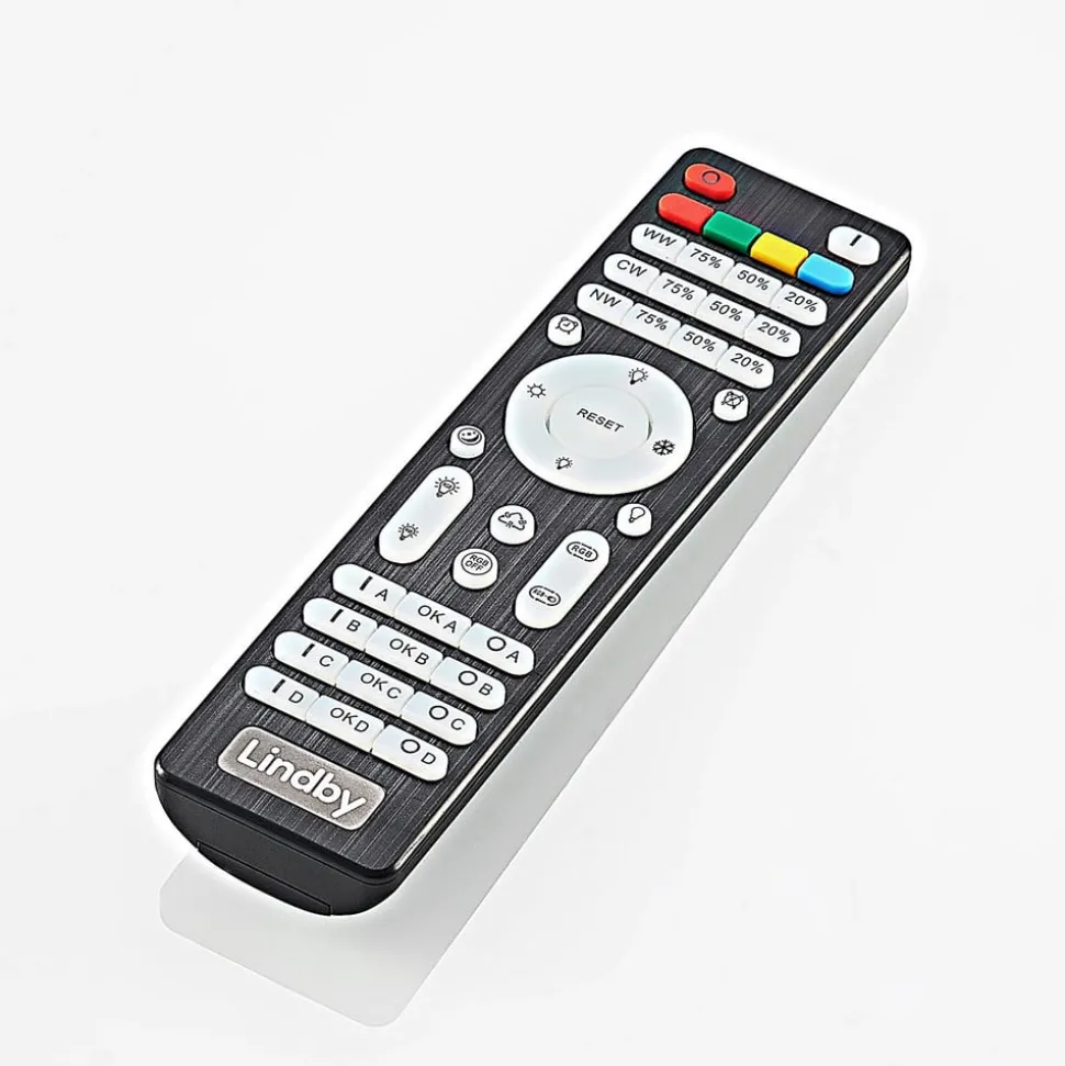 Lindby Gulda LED plafondlamp, RBGW, zwart