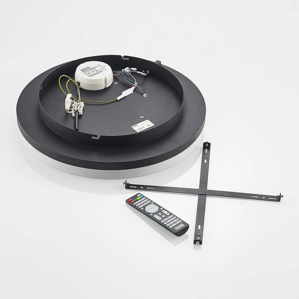 Lindby Gulda LED plafondlamp, RBGW, zwart