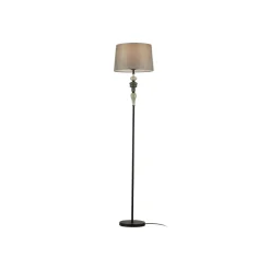 Lindby Haldorin vloerlamp, grijs/zwart, textiel, 157 cm