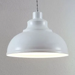 Lindby hanglamp Albertine, 29 cm, wit, metaal