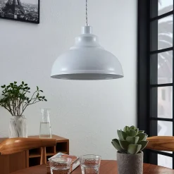 Lindby hanglamp Albertine, 29 cm, wit, metaal