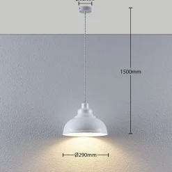Lindby hanglamp Albertine, 29 cm, wit, metaal