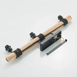 Lindby hanglamp Amilia, stof, 3-lamps, rood/grijs/zwart