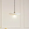 Lindby hanglamp Annira, Ø 29 cm, keramiek, wit/messing