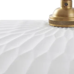 Lindby hanglamp Annira, Ø 29 cm, keramiek, wit/messing