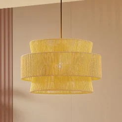 Lindby hanglamp Anuva, naturel, papier, Ø 45 cm