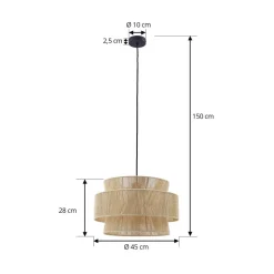 Lindby hanglamp Anuva, naturel, papier, Ø 45 cm