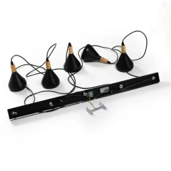 Lindby hanglamp Arina, 100 cm, zwart, 5-lamps