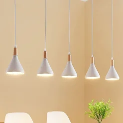 Lindby hanglamp Arina, 100 cm, wit, 5-lamps, E14