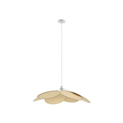 Lindby hanglamp Astraia, naturel/wit, rotan, Ø 80 cm