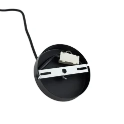 Lindby hanglamp Astraia, naturel/zwart, linnen, Ø 80 cm