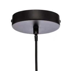 Lindby hanglamp Aurinil, houtkleurig, linnen, Ø 48cm, E27
