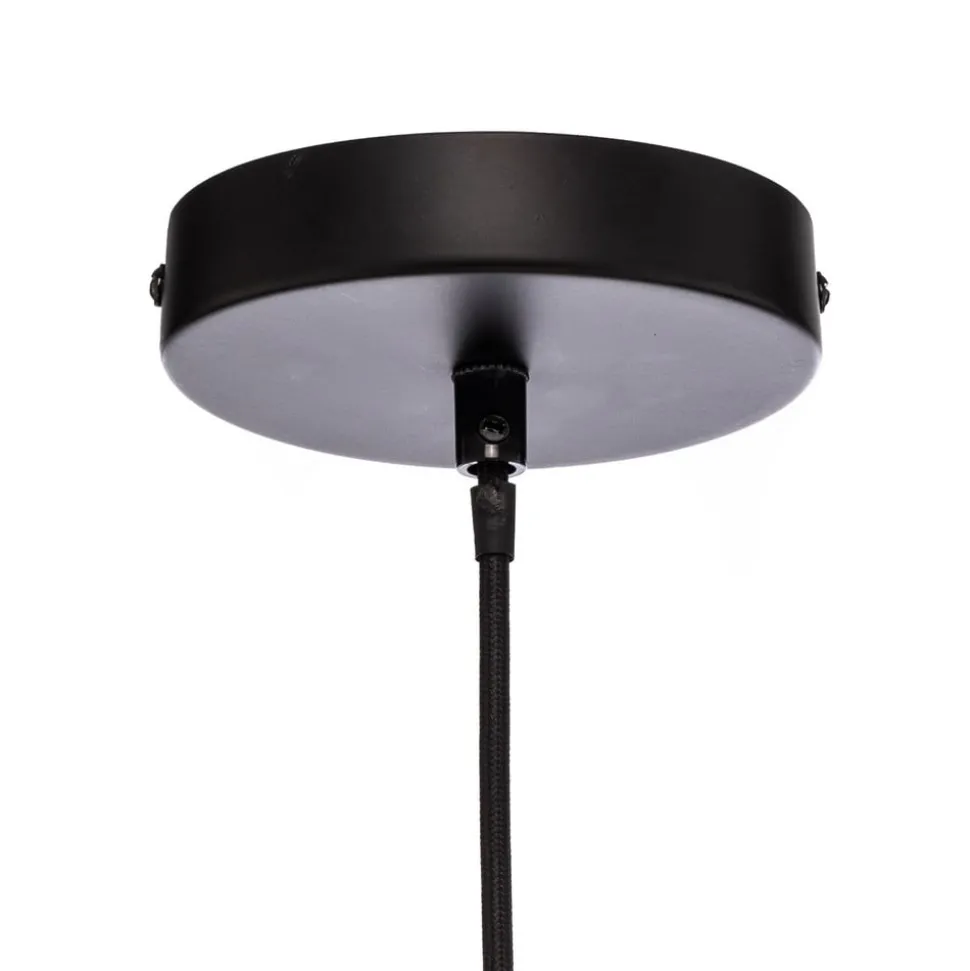 Lindby hanglamp Aurinil, houtkleurig, linnen, Ø 48cm, E27