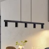 Lindby hanglamp Baliko, zwart, 116 cm, 5-lamps, GU10