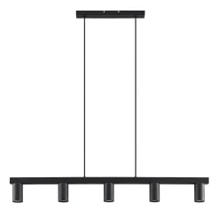 Lindby hanglamp Baliko, zwart, 116 cm, 5-lamps, GU10