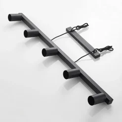 Lindby hanglamp Baliko, zwart, 116 cm, 5-lamps, GU10