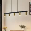 Lindby hanglamp Baliko, zwart/messing, 5-lamps, GU10