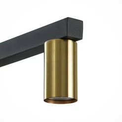 Lindby hanglamp Baliko, zwart/messing, 5-lamps, GU10