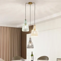 Lindby hanglamp Belarion, meerkleurig, 3-lamps, Ø 55 cm