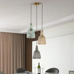 Lindby hanglamp Belarion, meerkleurig, 3-lamps, Ø 55 cm