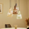 Lindby hanglamp Belarion, meerkleurig, 5-lamps, Ø 65 cm