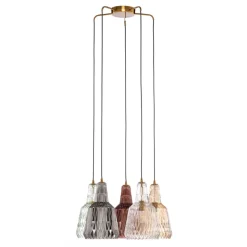 Lindby hanglamp Belarion, meerkleurig, 5-lamps, Ø 65 cm