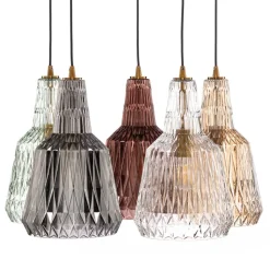 Lindby hanglamp Belarion, meerkleurig, 5-lamps, Ø 65 cm