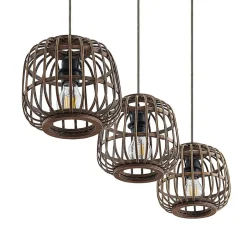 Lindby hanglamp Bominio, 102 cm, rotan, hout, E27