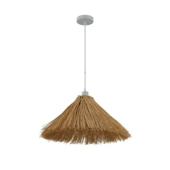 Lindby hanglamp Borys, Ø 55 cm, zeegras, E27