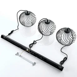 Lindby hanglamp Cedrice, 3-lamps, zwart, metaal, E27